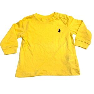 Ralph Lauren Baby Yellow Girls Boys Cotton Long Sleeve Tee Shirt 3 Months NWOT